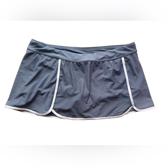 Free country skort size XL /16  sport swim button gray white stretch - Picture 4 of 14
